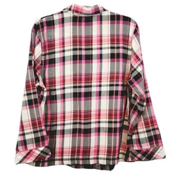 Victoria's Secret Dreamer Pink and Black Plaid Flannel Pajama Set Size Small - Picture 4 of 14